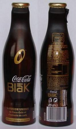 Coca Cola Blak France 2006-2008 Coke aluminium bottle